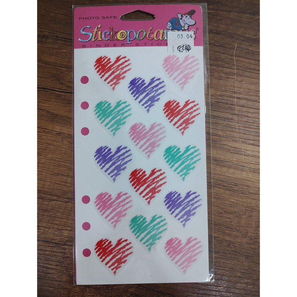 Crayon Hearts New Pack Scrapbook Stickers Stickopotamus Binder Stickers NOS